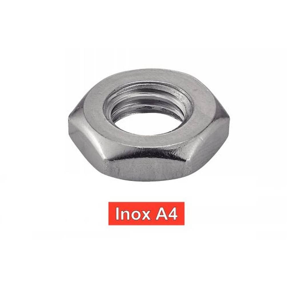 D-Work, 10 dadi esagonali M36 mm, DIN 439, acciaio inox A4, 10 pezzi