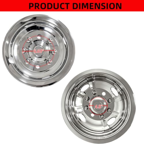 Hawttror 16-Inch 8-Lug Stainless Steel RV Wheel Simulators