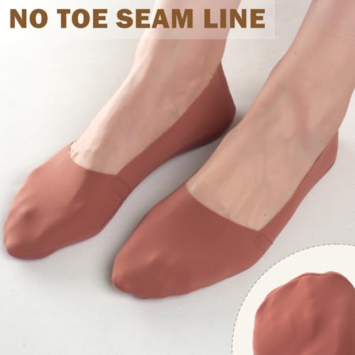 Image of Sofier No Show Socks Womens, Non Slip Low Cut 6 Pairs Thin Silky Dress Footies Liner Invisible Socks Flats Loafers Sneakers