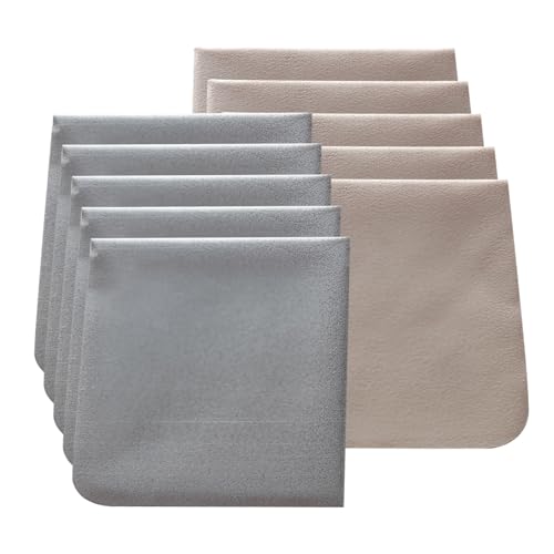Tipfun 10 Pack Microfiber Gun Cloth 12'' ×12'' Gun Cleaning Cloths Lint Free?Reusable Cleaning/Polishing Wipes Towels for Knives, Glasses and Optics (Grey and Yellow)