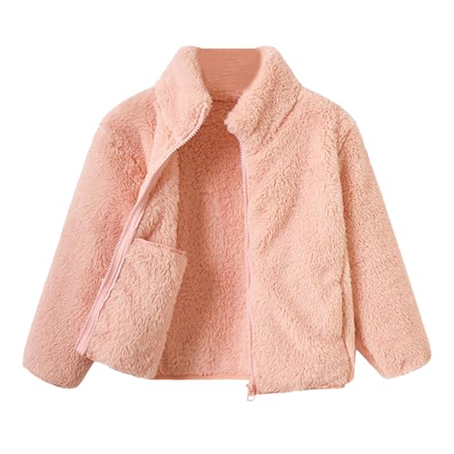 Generisch Giacche per bambini, giacca in pile primaverile, con chiusura lampo continua, per ragazze e bambini Kindl Romanzo, Colore: rosa., 11- 13 anni