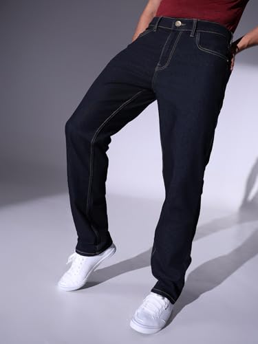 Image of Hubberholme Men Black Cotton Fabric Relaxed Fit Mid-Rise Stretchable Jeans