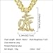 POKOKORR Hip Hop Diamond OTF Letter Pendant Necklace, Cuban Chain, Zinc Alloy, 20 inches (Gold)