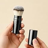 DUcare Retractable Airbrush Kabuki Brush– Travel Makeup Brush for Liquid, Cream, Powder & On-the-Go Face Brush with Light Aluminum Handle - Image 6