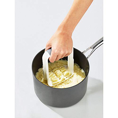 Joseph Joseph Easy-Mash Plastic Potato Masher Ergonomic With Non-Slip Grip And Pan-Scraping Edges Dishwasher Safe, One-Size, White #TOP4