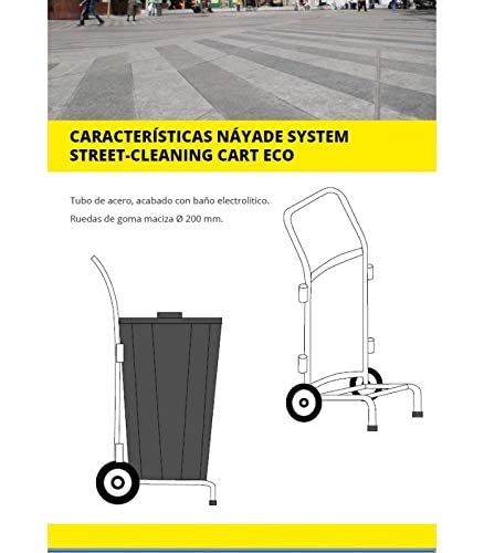 Náyade System Street Cleaning Cart Eco Plus- Carro de Limpieza viaria + Cubo Azul y Tapa 120 Lt.