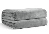 EHEYCIGA Kuscheldecke flauschig Grau, weiche warme Fleecedecke 130x165 als Decke Sofa, Wohndecke oder Couchdecke überwurf