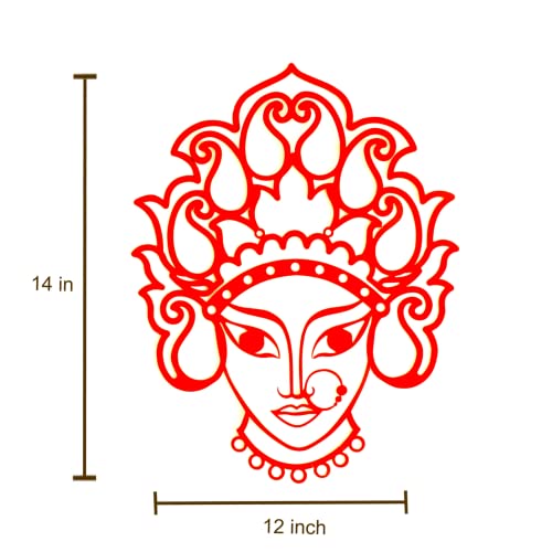Image of Desi Favors Goddess Durga MATA Face Cutout | Decorations for Dussehra /Navratri | Goddess Durga Home Decoration Cutout | Festive Decro | Paper Cutout | 16x12 inch (Pack of 4)
