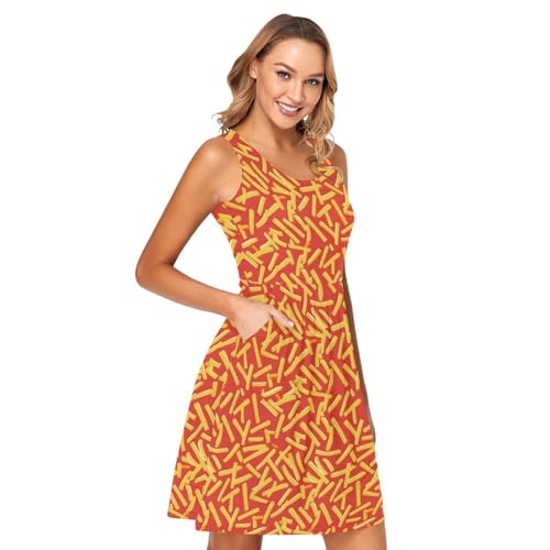 Image of ALAZA Women's Summer Dress Sun Dress Sleeveless with Pockets