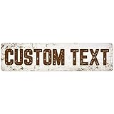 Custom Sign, Custom Street Sign, 11 Font Colors, 13 Font Styles, 4 Hole Options, 22 Sizes, 3x12 Inches,Ideal Christmas Gift Rust Free DiBound, Fade Resistant, Made in USA by My Sign Center (Rustic)