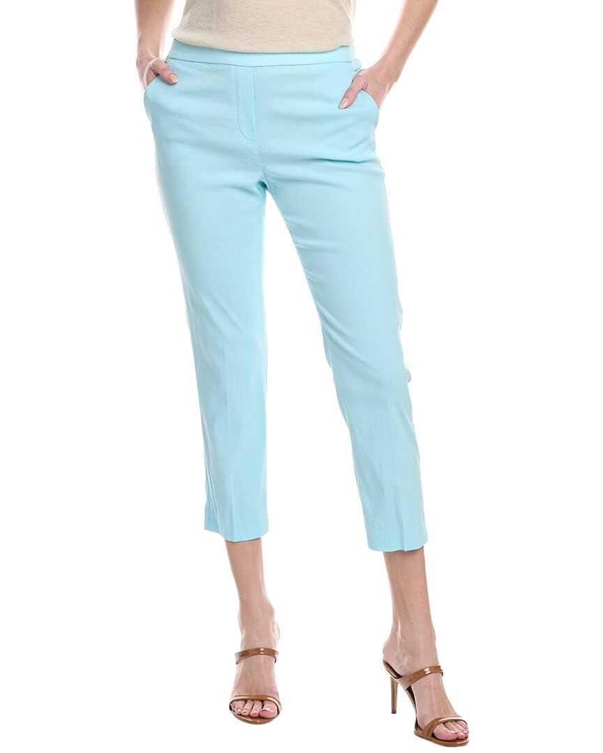 Theory Womens Treeca Linen-Blend Pull On Pant 0 Blue