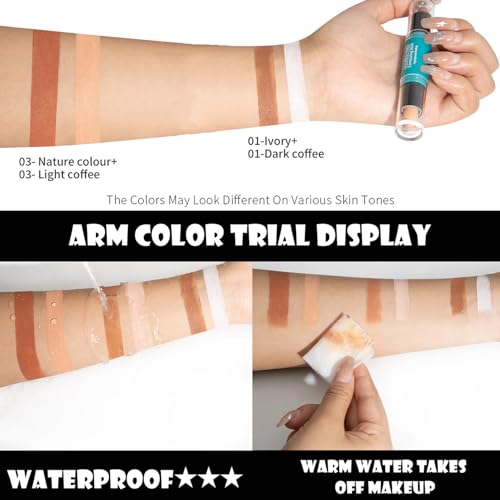 2pcs Cream Contour Stick,Dual-Ended 2 in 1 Makeup Shading Contour Concealer Highlighter Stick/Double Head Highlighter & Bronzer Contour Pen Make Up Tool All-Day Wear Sculpts Smooth Body Face - Image 4