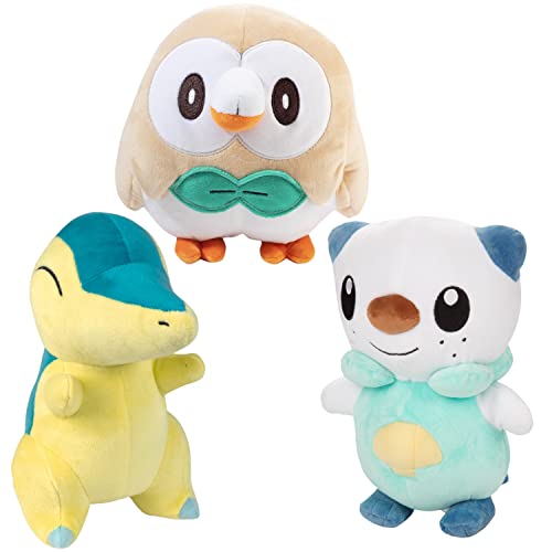 Image of Pokemon Legends: Arceus Starters 8" Plush 3-Pack - 2025 Officially Licensed - Rowlet, Cyndaquil & Oshawott - Authentic Collectible Soft Stuffed Animal Toy Figures - Gift for Kids, Boys, Girls - 2+