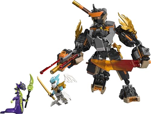 Image of LEGO NINJAGO Cole's Mission Mech & Dragon Zane - Ninja Toys - Playset with 3 Minifigures - 71854