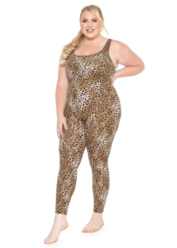 Image of STRETCH IS COMFORT Womens Plus Size Tank Unitard Athletic Rompers For Women