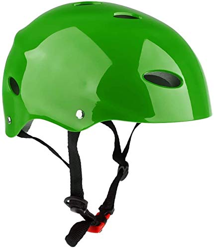 Tenlacum Vent Hard ABS Safety Helmet & EVA Liner for Water Sports Kayak Drifting Wakeboard SUP Paddleboard Skate (Green)