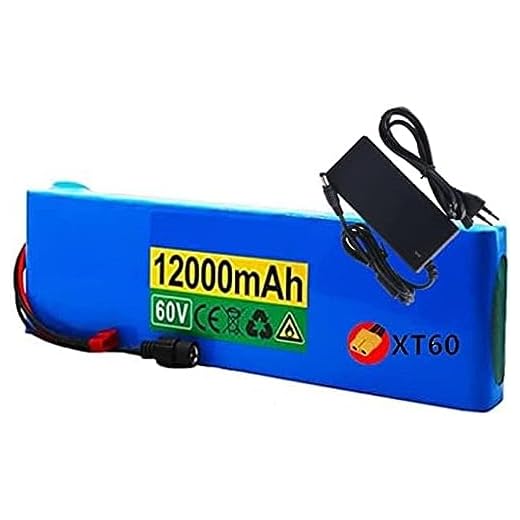 Bateria De Skate De Bicicleta Elétrica 60V 12Ah Para Patinete Elétrico De Mountain Bike 200W~1000W Com BMS E Carregador,Plug XT60,Concord12