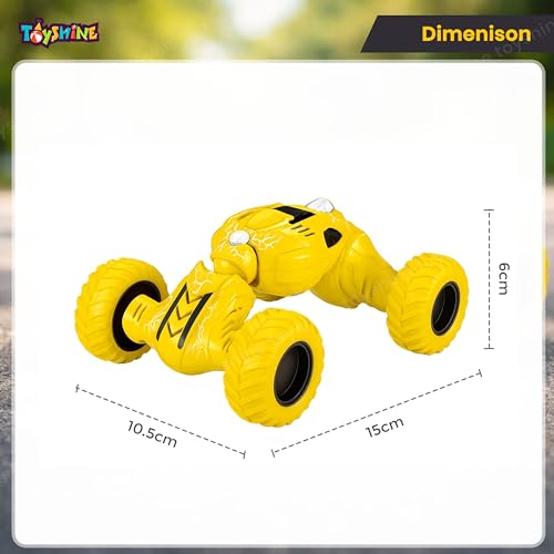 Image of Toyshine Pull Back Friction Powered Telescopic DTX Toy Car Off-Road Non Electric Stunt Toy, Babies Toddlers Kids Boys Girls Age 2+ (Yellow)