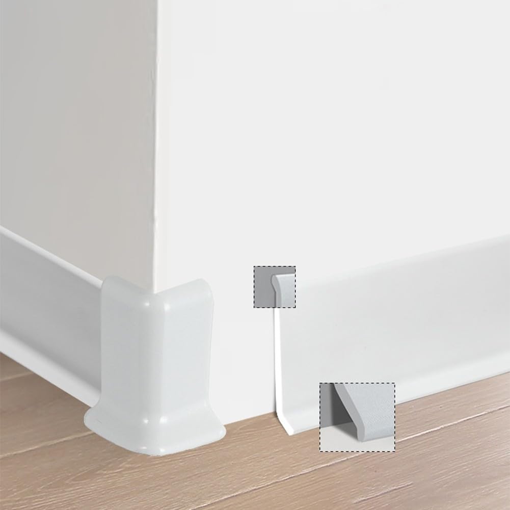 Moldura de PVC flexible para zócalo autoadhesivo de 5 metros para interiores