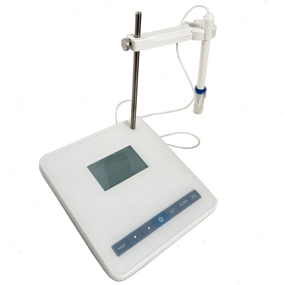 Lab PH Meter with Standard PH Buffer Powder E-201-C Electrodes Q9 Connector 2 Points Calibration Range 0.00-14.00pH -1599-1599mV Error ±0.05pH ±1% FS