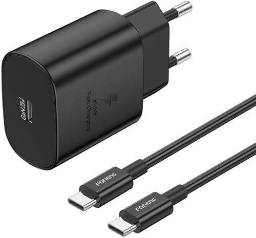 Foneng 25W GaN PD Ultra Fast Charger Type-C To Type-C Cellphone Charger (Black)