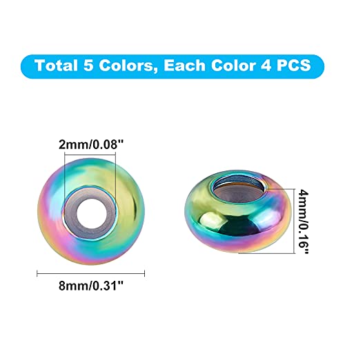 UNICRAFTALE 20pcs 5 Colors 8mm Spacer Stopper Beads with Plastic Inside Rondelle Slider - Image 4