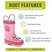 Western Chief Girls' Waterproof Printed Rain Boot with Easy Pull on Handles, Khloe the Kitty, 8 M US Toddler