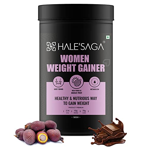 Halesaga Women Weight Gainer Protein Powder for Increasing Breast Muscles with AGUAJE FRUIT Extract, Curve Enhancing…