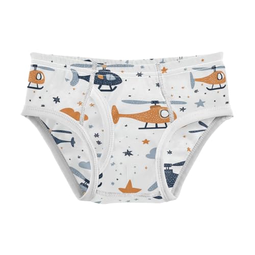Wusikd Cute Helicopters Boys' Underwear Cotton Clouds Stars Blue Grey Boys Briefs Soft Toddler Underwear 2T