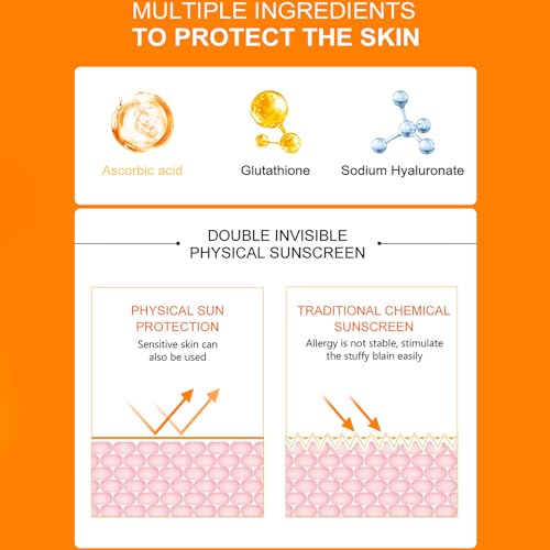 DISAAR BEAUTY Vitamin C Sunscreen Orange Extract Hyaluronic Acid SPF50 UVA/UVB PA+++ Moisturizing Refreshing Skin 50g / 1.69fl.oz