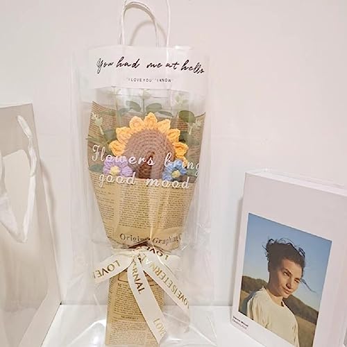 Fleur de Saint-Valentin tricotée main bouquet de fleurs complété premium