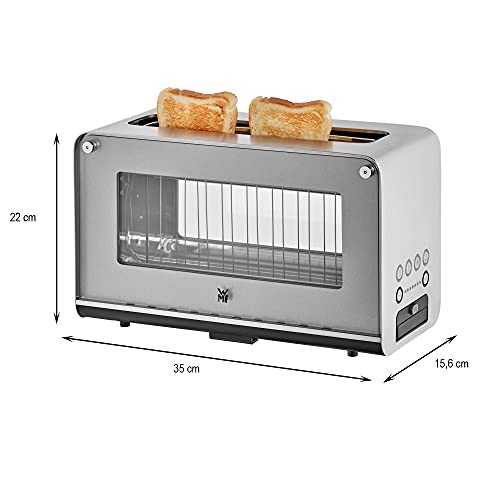 WMF Lono Toaster Glas mit Brötchenaufsatz, 2 Scheiben, XXL, motorisierte Toastaufnahme, Aufwärm-Funktion, 7 Bräunungsstufen, Toaster edelstahl matt – Bild 4