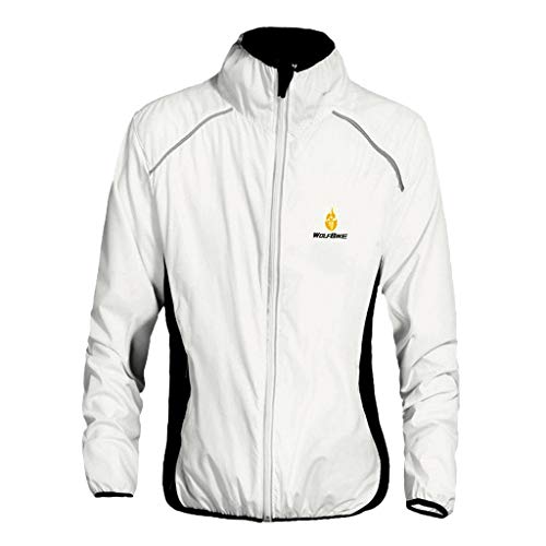 Chaqueta ciclismo deportiva impermeable blanca 3XL miniatura 1