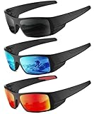 QALLY Sports Sunglasses-Men Polarized Mens-Sunglasses: Wrap Around Sun Glasses for Cycling Fishing with UV400 Protection
