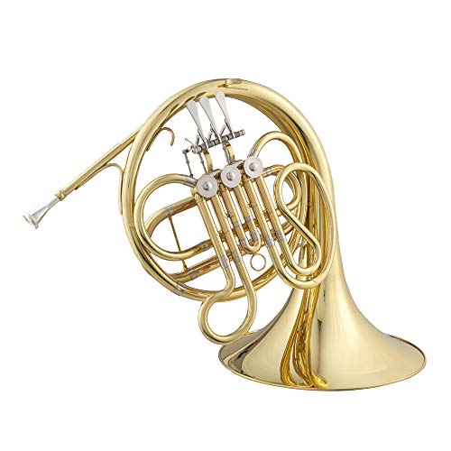 Lykos F-Key Single French Horn 3 Key Brass Gold Lacquer Single-Row Integrated French Horn with Cupronickel Mouthpiece - Thumbnail 3