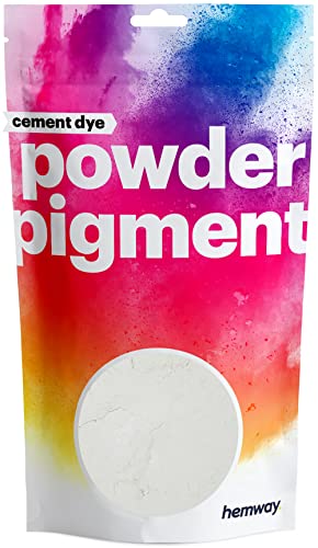 Hemway Cement Dye Powder Pigment Concrete Color Render Mortar Pointing Powdered Brick Toner Plaster - Metallic Pearl White - 100g / 3.5oz