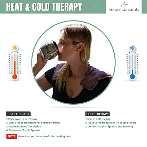 Herbal Concepts Neck And Shoulder Hot And Cold Wrap Aromatherapy With 12 Herbs Wheat And Flax Seed For Weight Stress And Pain Relief, Slate Blue #TOP2