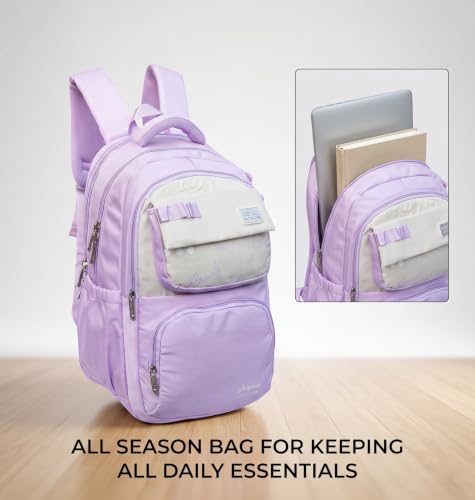 Image of ADSON kawaii Girls Travel School Bag|Backpack Of Large Capacity Aesthetic Stylish Girls Korean Laptop Bag Rucksack for School |College Bags Cute Bookbag for Teens Water Resistance 18 Inches
