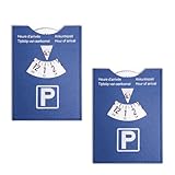 [Lot de 2 avec format compact] Comprend 2 disque bleu de stationnement de 15 x 11 cm, adaptés à l’habitacle. Le format pratique permet un rangement simple dans la portière, la boîte à gants ou la console centrale pour un accès rapide avant de quitter la voiture.