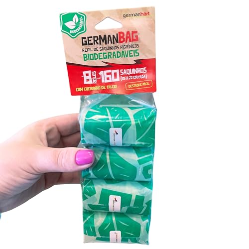 Germanhart Kit Refil Cata Caca Saquinhos Higiênicos para Cães, Destaca Fácil, 8 Rolos (160 saquinhos