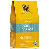 Secrets of Tea Cold Be Gone Tea- -Caffeine Free Immunity Tea- Natural USDA Organic Throat Coat Tea for Cold Relief, Cough, Congestion, Throat, Fever, and Sleep - 20 Counts(1 Pack)