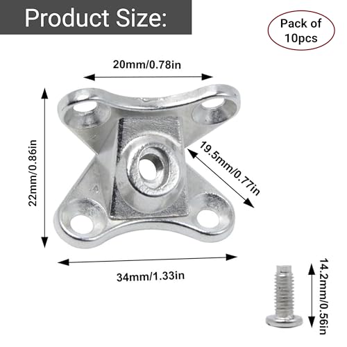 Livzing Zinc Alloy Removable Corner Brace Bracket-Butterfly Shaped Braces for Wooden Furniture-Support Joints for Assembly-Corner Connectors for Tables and Chairs-Detachable Angle Brackets (10 Pieces)