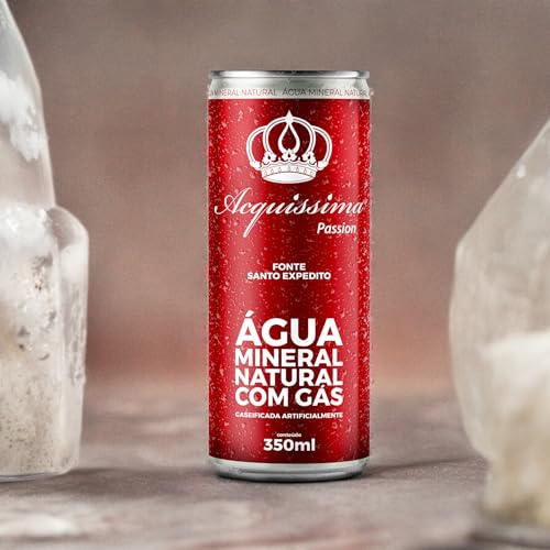 Kit 12 Água Mineral Natural Acquissima Passion 350 ml Lata, Fonte Santo Expedito