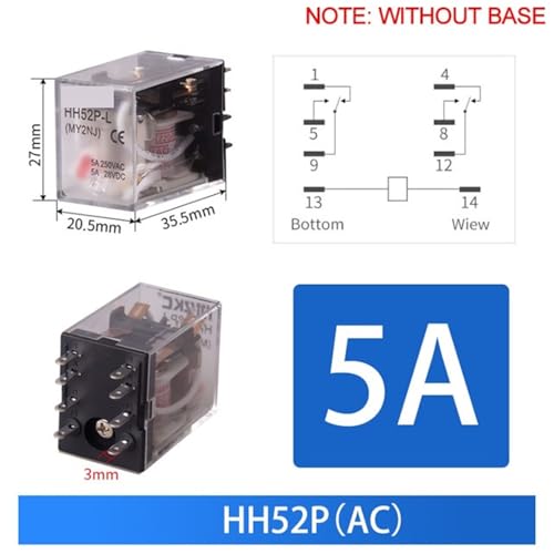 Relais de contrôle HH64P 24V à commutation stable et base de fixation - 2