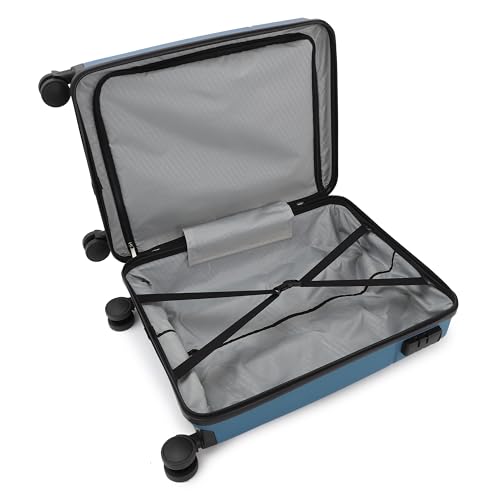 Image of SWISS MILITARY Jazz 55cm Hard Luggage Trolley Bag with 45L Capacity, 360 Rotatable Wheels, 3 Dial Lock and a Durable PP Body, Lightweight, Stylish and Secured, Suitcase Bags for Travel - Navy