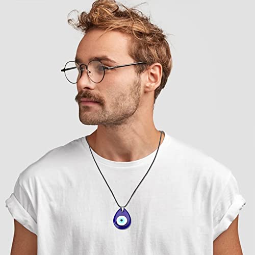 Buy choice of all Evil Eye Necklace Big Blue Glass Leather Rope Evil