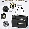 RAINSMORE Laptop Tote Bags for Women Teacher Work Bags 15.6 inch Large Nurse Bag Computer Messenger Briefcase with Insulated Pocket, Laptop Briefcase for Office College School University, Black #5
