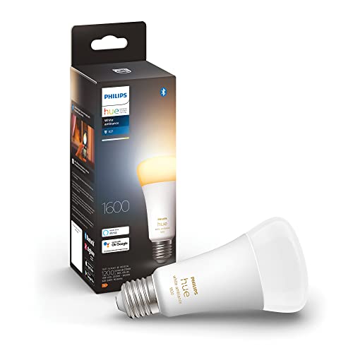 Philips Hue White Ambiance Lampadina LED Smart, Bluetooh, Attacco E27, 13.5W, Dimmerabile, Luce Bianca da Calda a Fredda, Bianco