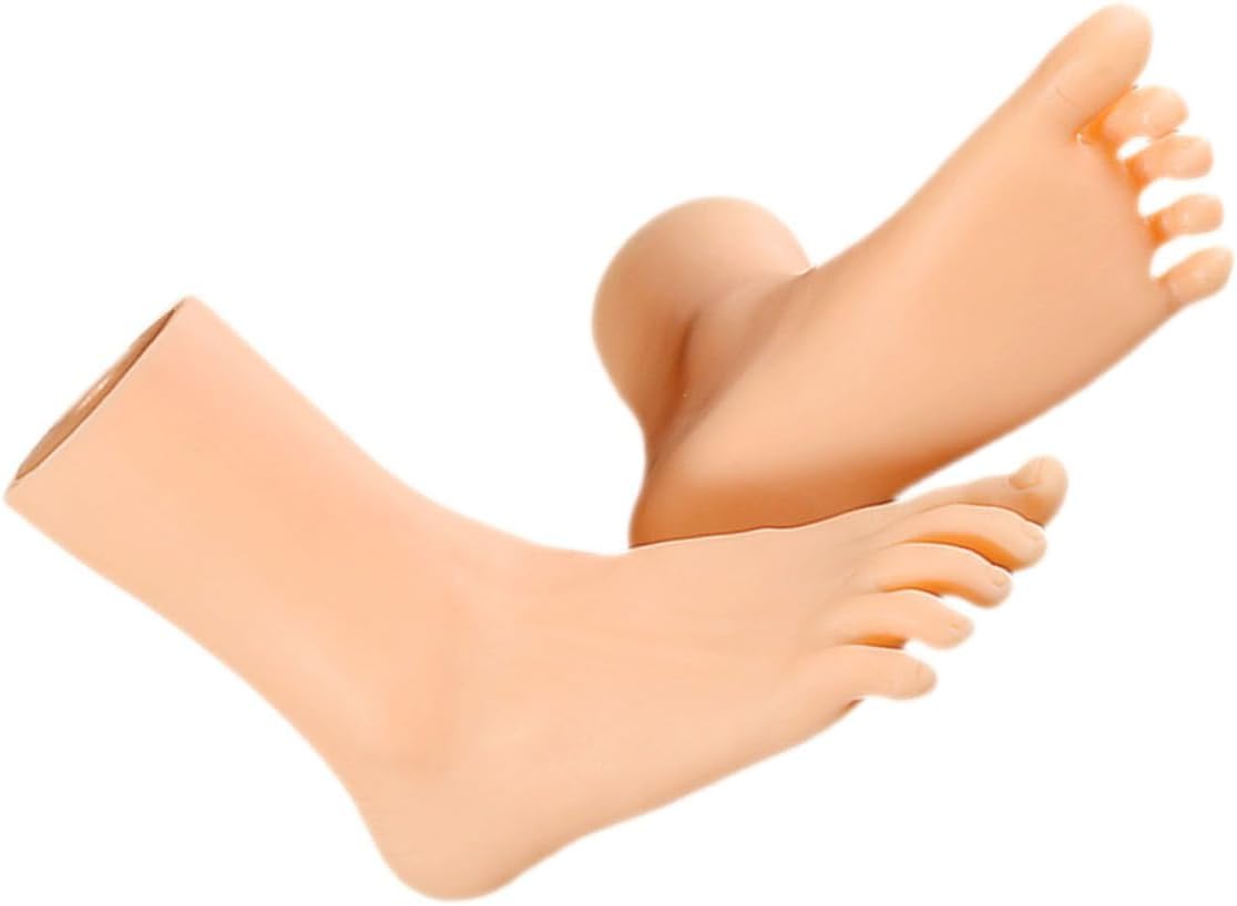 LIFKOME Realistic PVC Hollow Soft Foot Model for Sock Display Art Painting and Jewelry Showcase 1 Pair Mannequin Foot Five-Toe Separation for Sock and Footwear Presentation