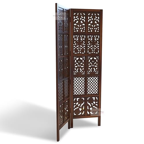 Image of Wooden Room Partition with Stands /Wall Divider for Living Room /Room Divider Wall Separator for Office (2 Panel-Mix)
